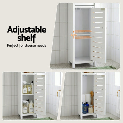 Artiss Bathroom Storage Cabinet 3-Tier Slim Toilet Paper Holder Organizer White