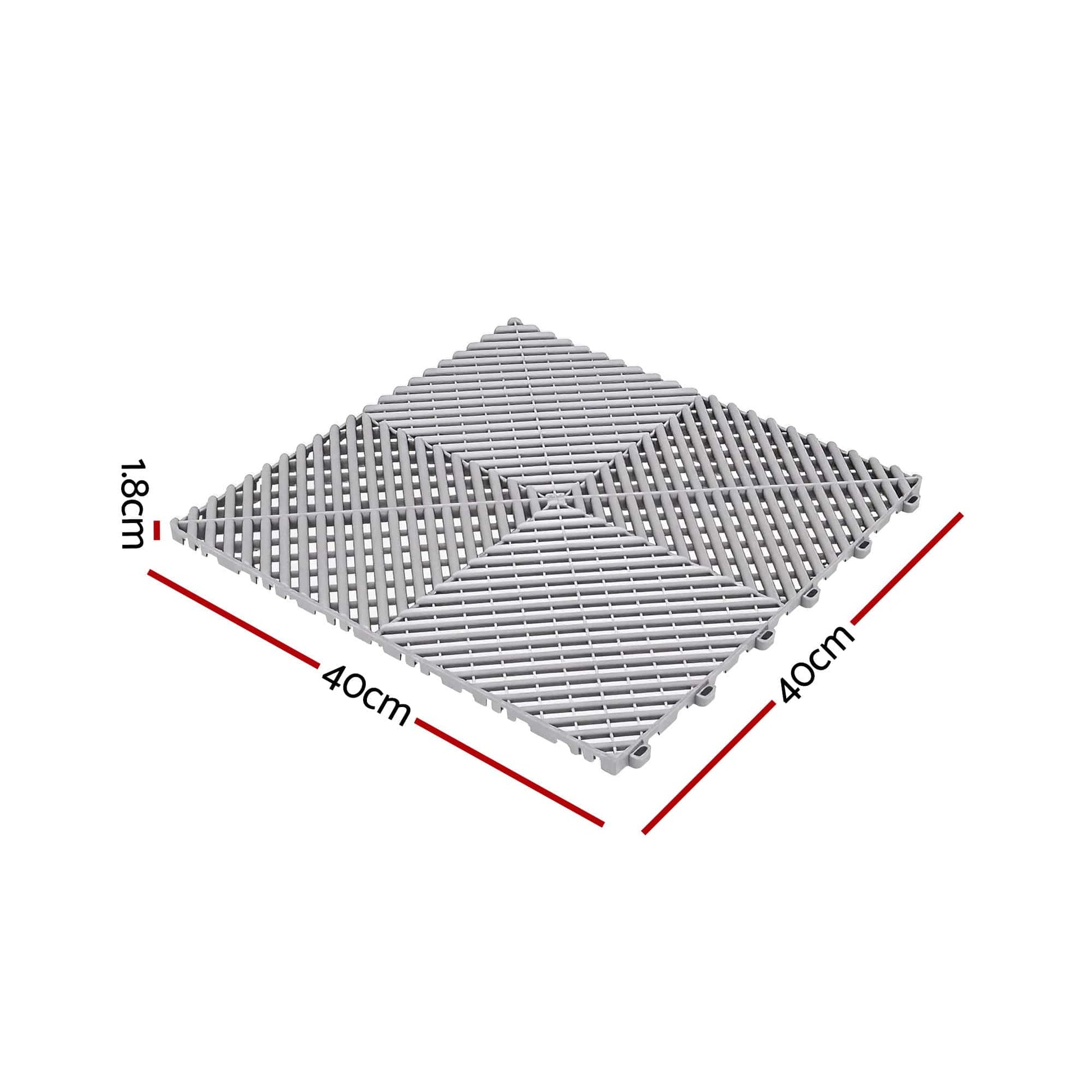 Alona.com.au Home & Garden > DIY > Flooring Giantz 20PCS Garage Floor Tiles Interlocking Drainage Non-Slip Tiles Heavy Duty for Workshop Grey