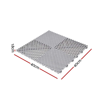 Alona.com.au Home & Garden > DIY > Flooring Giantz 20PCS Garage Floor Tiles Interlocking Drainage Non-Slip Tiles Heavy Duty for Workshop Grey