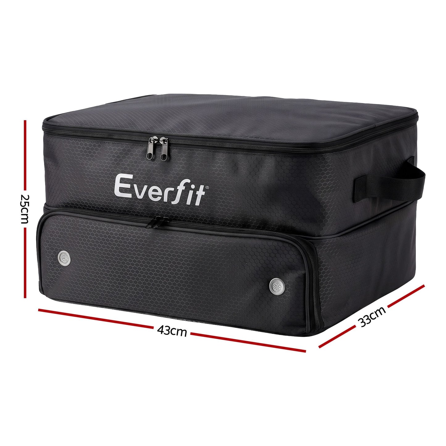 Everfit Golf Trunk Organizer for Car, 2-Tier Golf Storage Bag with Ventilated Shoe Compartment Black
