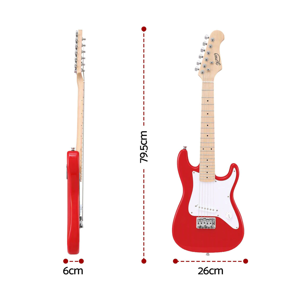 Alona.com.au Audio & Video > Musical Instrument & Accessories > Guitars Alpha 30 Inch Junior Electric Guitar Beginner Set with 3W Mini Amp Carry Bag and Accessories Red