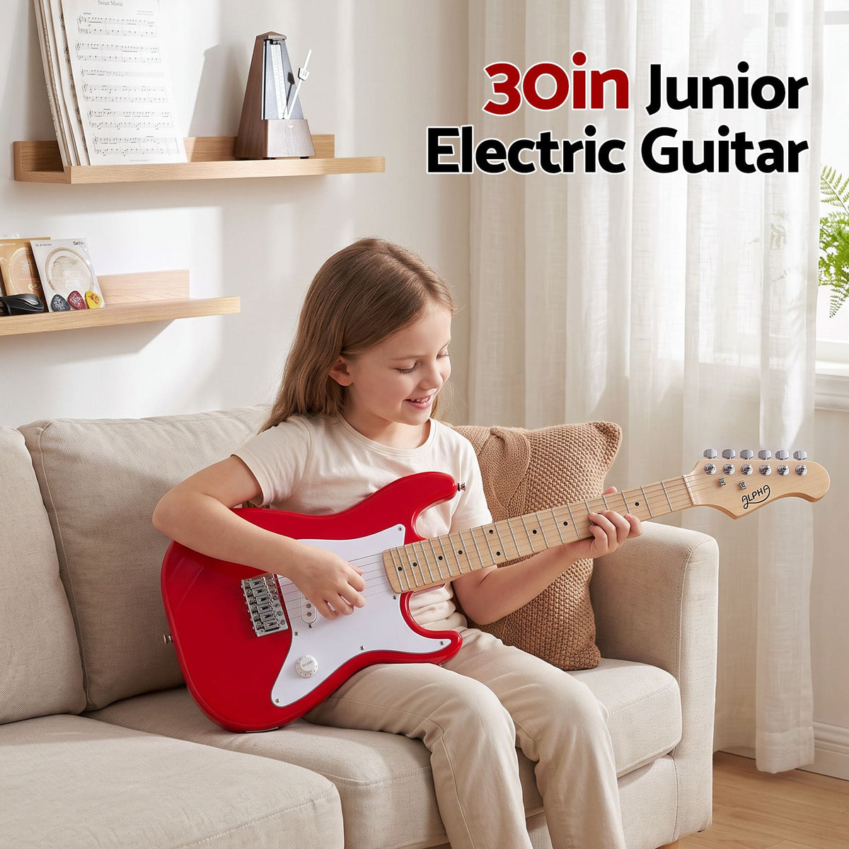Alona.com.au Audio & Video > Musical Instrument & Accessories > Guitars Alpha 30 Inch Junior Electric Guitar Beginner Set with 3W Mini Amp Carry Bag and Accessories Red