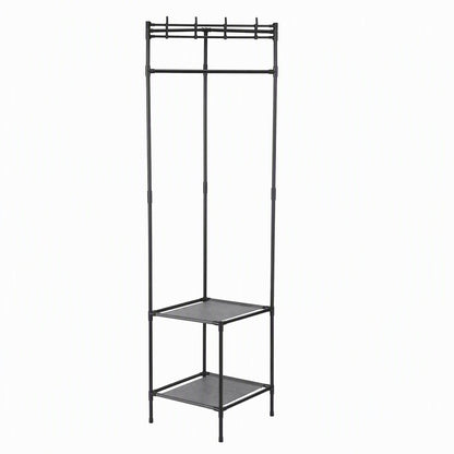 Alona.com.au Furniture > Living Room > Coat Racks Artiss Coat Rack 181cm Freestanding Corner Hall Tree Garment Organiser Storage Shelf 8 Hooks Black
