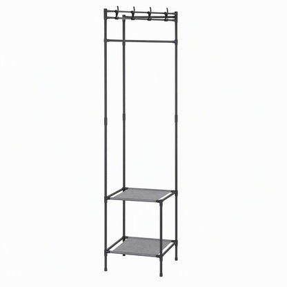 Alona.com.au Furniture > Living Room > Coat Racks Artiss Coat Rack 181cm Freestanding Corner Hall Tree Garment Organiser Storage Shelf 8 Hooks Black