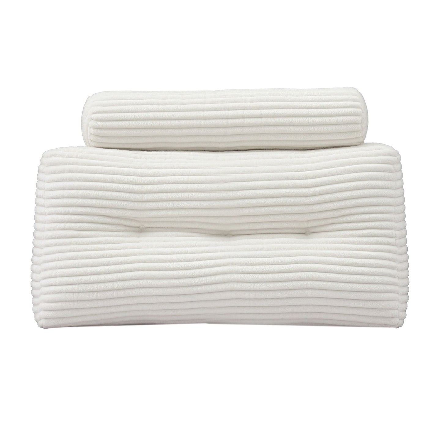 Giselle wedge pillow headboard with non-flattening shredded foam core, perfect for dorm reading or sofa lap desk, 330g corduroy cover, side pockets, King Single