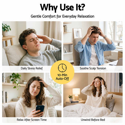 Livemor Health & Beauty > Massage & Relaxation > Massagers Livemor Head Massager Scalp Electric with 3 Modes, 360 Degree Head Massager Cordless Portable, Head Scratcher for Stress Relax