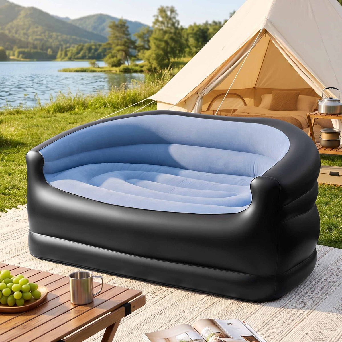 Alona.com.au Furniture > Sofas > Sofas & Sofa Beds Gardeon Outdoor Air Sofa Inflatable Couch Two-Seater Lounge Chair with Pump Blow Up Couches for Camping