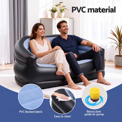 Alona.com.au Furniture > Sofas > Sofas & Sofa Beds Gardeon Outdoor Air Sofa Inflatable Couch Two-Seater Lounge Chair with Pump Blow Up Couches for Camping