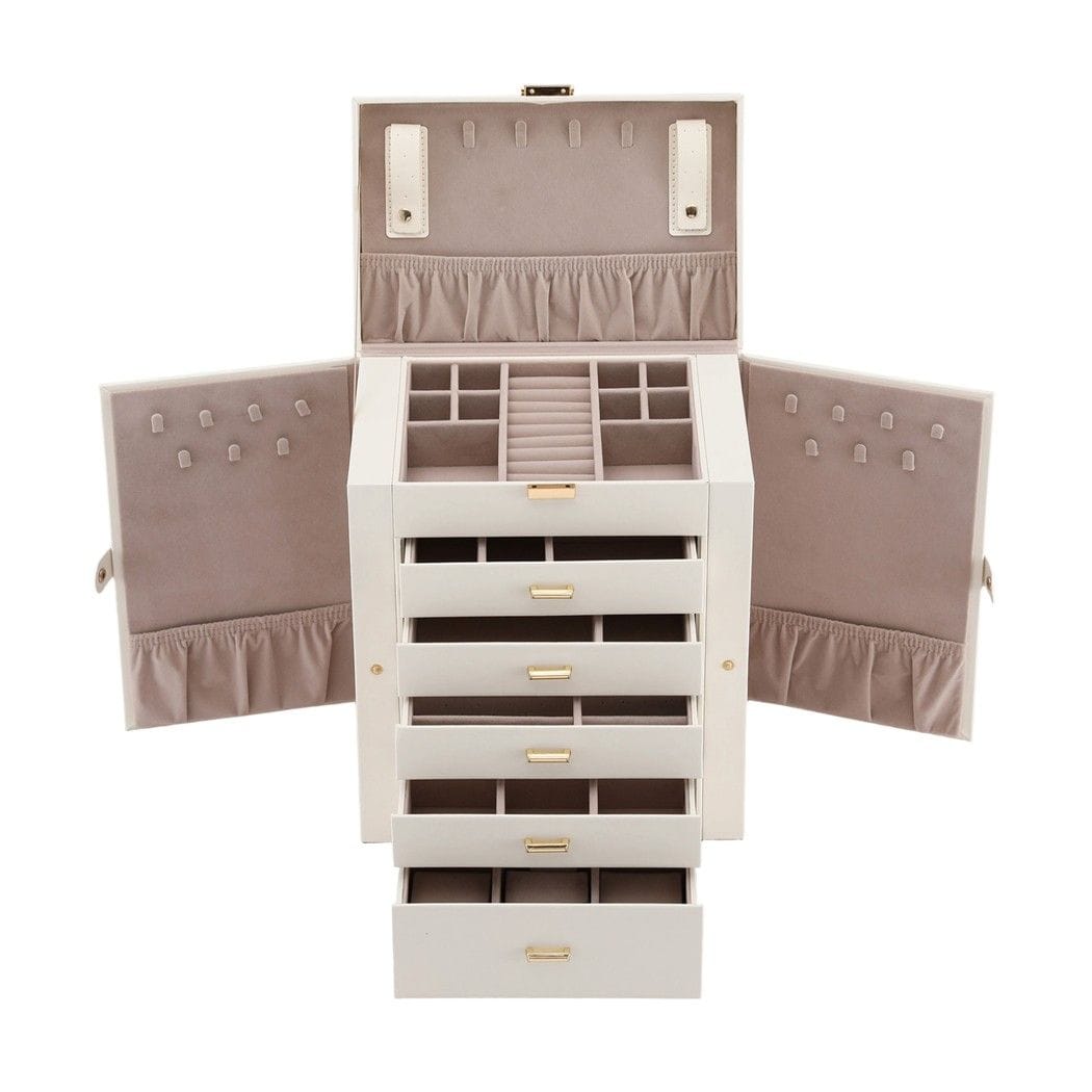 Embellir Jewellery Box 6 Layer Organiser Large Display Case Storage