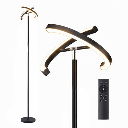 Alona.com.au Home & Garden > Lighting > Floor Lamps Artiss LED Floor Lamp with Dual Rotating Heads, Dimmable Light and Remote Control Black 20W