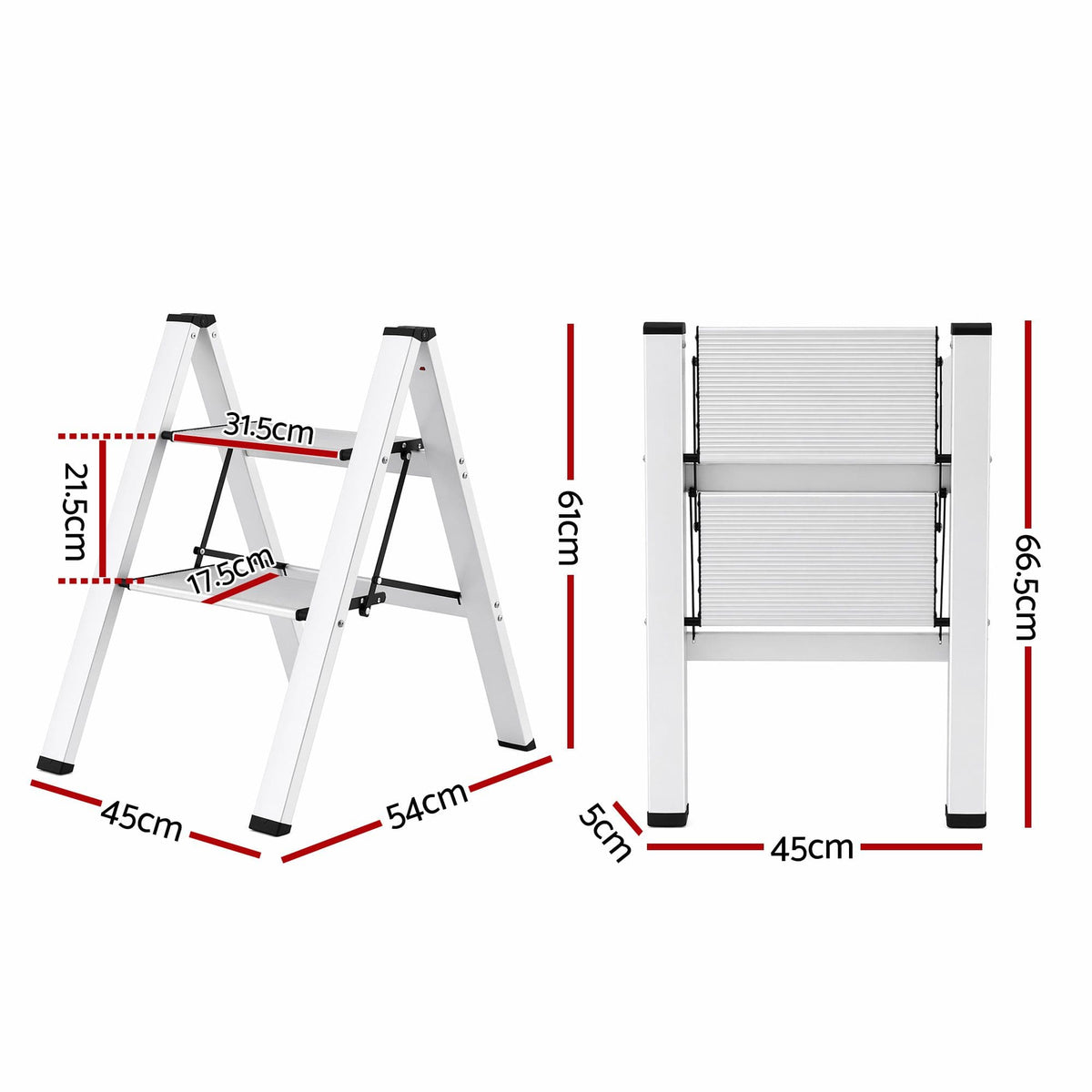 Alona.com.au Tools > Industrial Tools > Ladders & Scaffolding Giantz 2 Step Ladder Multi-Purpose Folding Aluminium Light Weight Platform