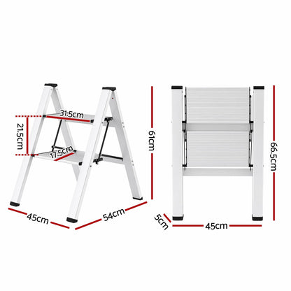 Alona.com.au Tools > Industrial Tools > Ladders & Scaffolding Giantz 2 Step Ladder Multi-Purpose Folding Aluminium Light Weight Platform