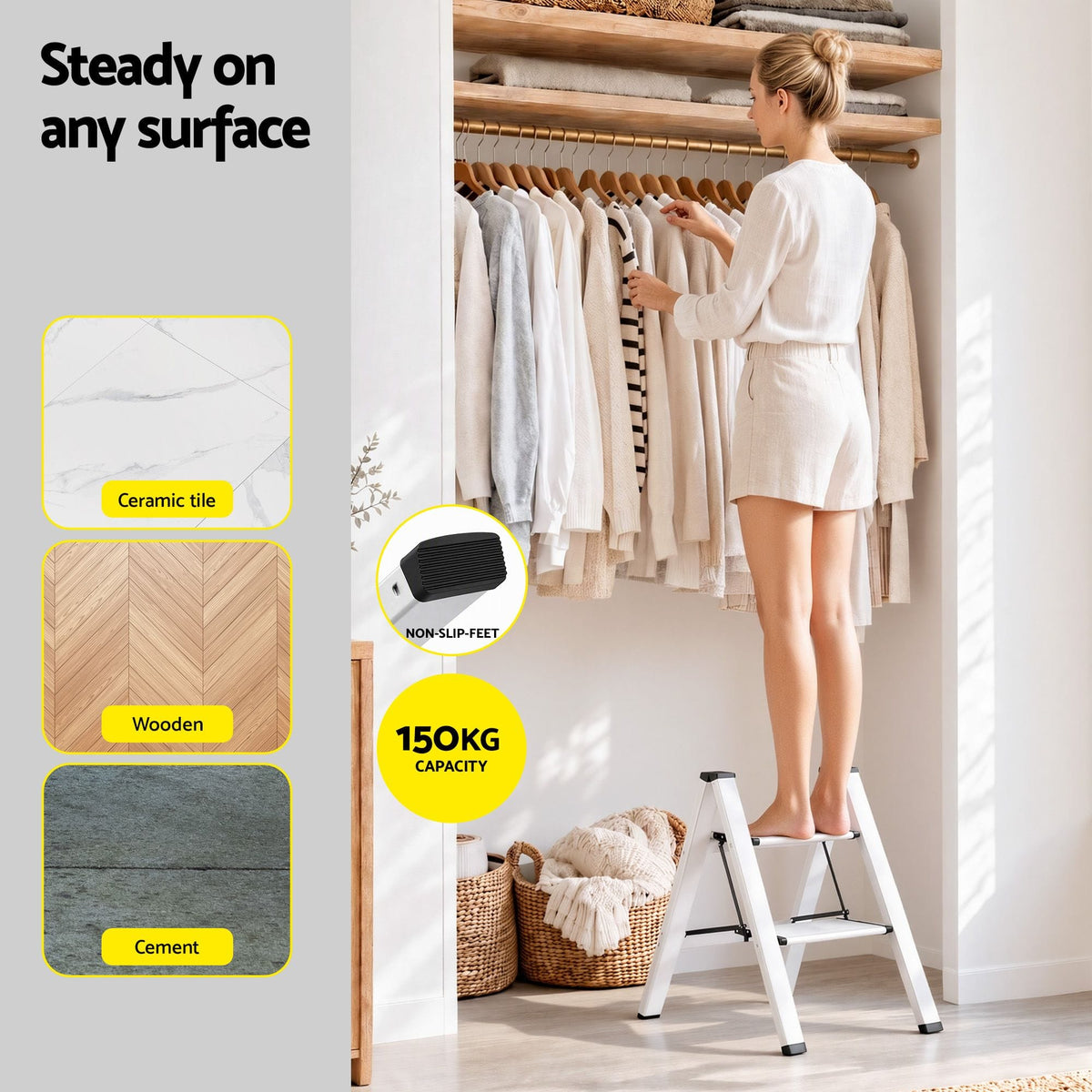Alona.com.au Tools > Industrial Tools > Ladders & Scaffolding Giantz 2 Step Ladder Multi-Purpose Folding Aluminium Light Weight Platform