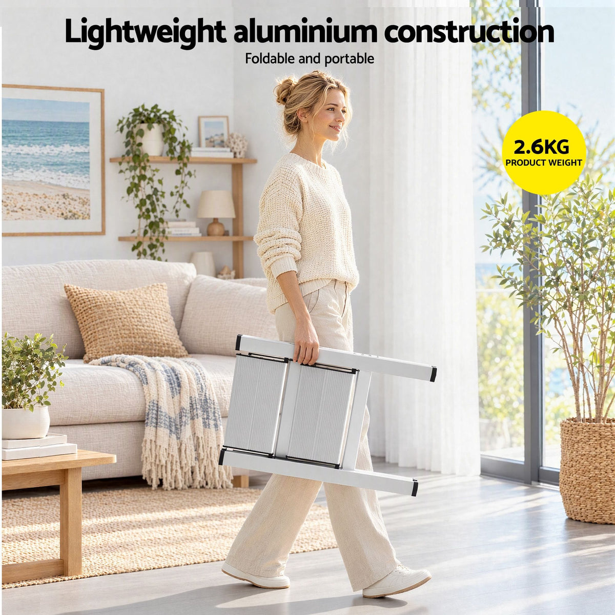 Alona.com.au Tools > Industrial Tools > Ladders & Scaffolding Giantz 2 Step Ladder Multi-Purpose Folding Aluminium Light Weight Platform