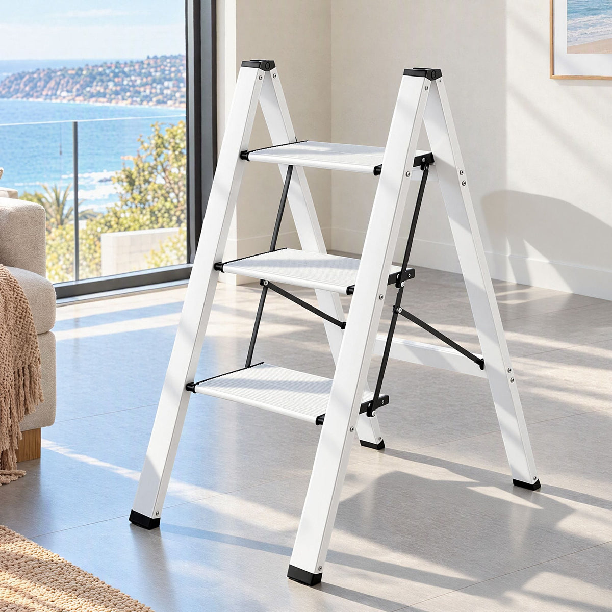 Alona.com.au Tools > Industrial Tools > Ladders & Scaffolding Giantz 3 Step Ladder Multi-Purpose Folding Aluminium Light Weight Platform