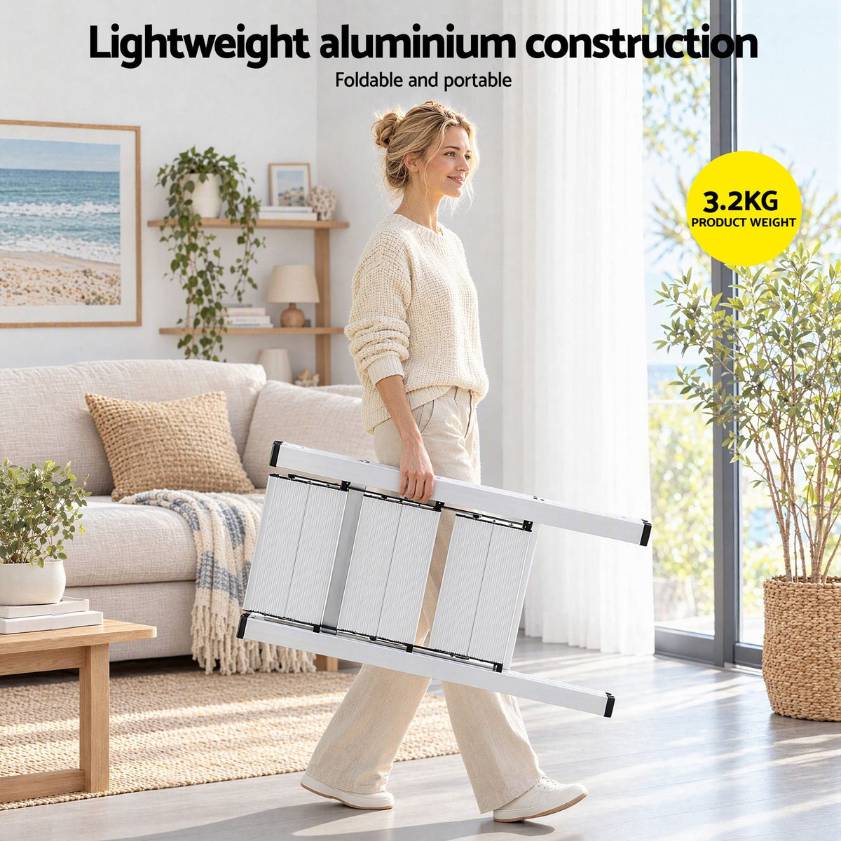 Alona.com.au Tools > Industrial Tools > Ladders & Scaffolding Giantz 3 Step Ladder Multi-Purpose Folding Aluminium Light Weight Platform