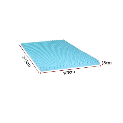 Giselle 8cm Memory Foam Mattress Topper Gel Egg Crate Foam Bamboo King Single