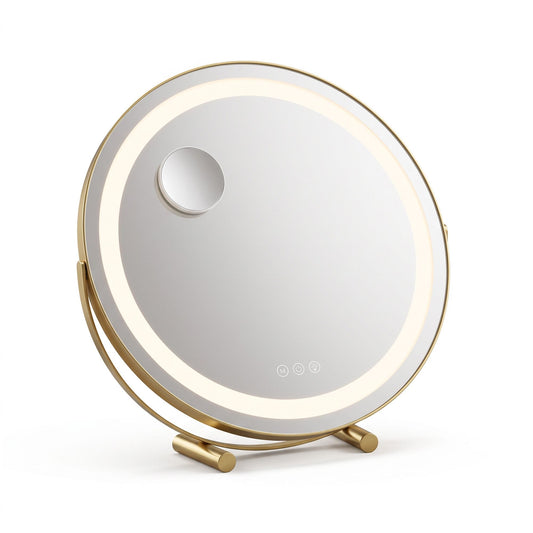 Alona.com.au Health & Beauty > Makeup > Makeup Mirrors Embellir 50cm Hollywood Makeup Mirror with Lights and 10X Magnifier Round Gold
