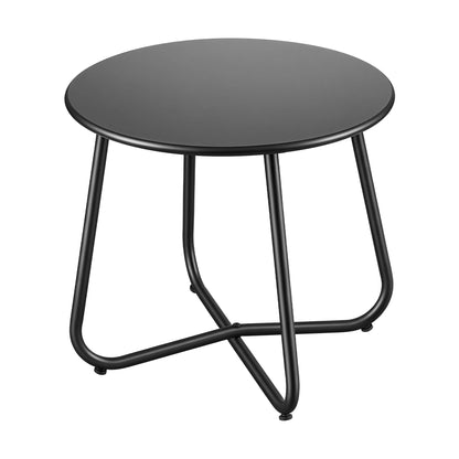 Gardeon Outdoor Side Table Steel Frame for Patio Balcony Garden Black