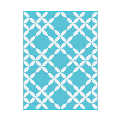 Gardeon Outdoor Rugs 274x366cm Large Carpet Reversible Area Mat PP Dual-Sided Patio Rug Light Blue