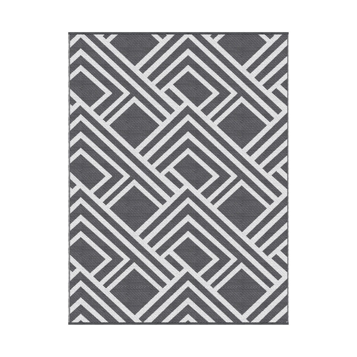 Alona.com.au Home & Garden > Rugs > Outdoor Rugs Gardeon Outdoor Rugs 274x366cm Reversible PP Dual-Sided Area Mat Large Carpet Patio Rug Grey