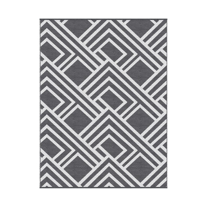 Alona.com.au Home & Garden > Rugs > Outdoor Rugs Gardeon Outdoor Rugs 274x366cm Reversible PP Dual-Sided Area Mat Large Carpet Patio Rug Grey