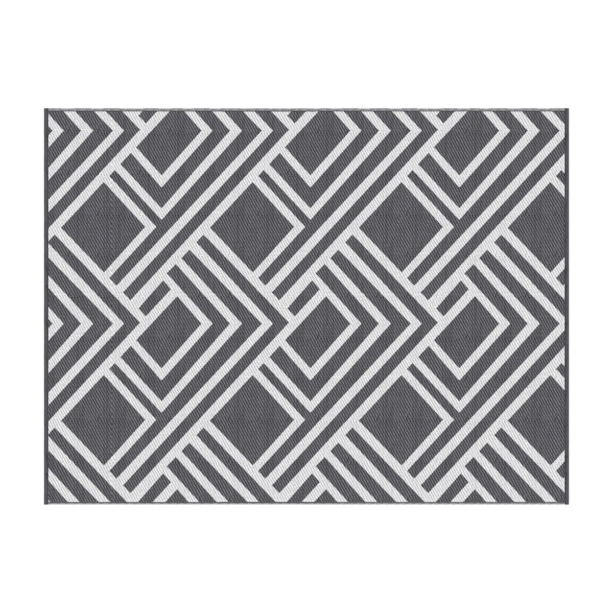 Alona.com.au Home & Garden > Rugs > Outdoor Rugs Gardeon Outdoor Rugs 274x366cm Reversible PP Dual-Sided Area Mat Large Carpet Patio Rug Grey