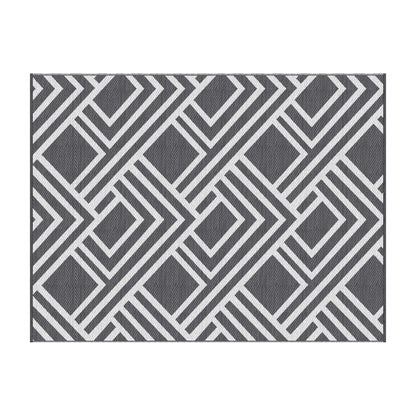 Alona.com.au Home & Garden > Rugs > Outdoor Rugs Gardeon Outdoor Rugs 274x366cm Reversible PP Dual-Sided Area Mat Large Carpet Patio Rug Grey