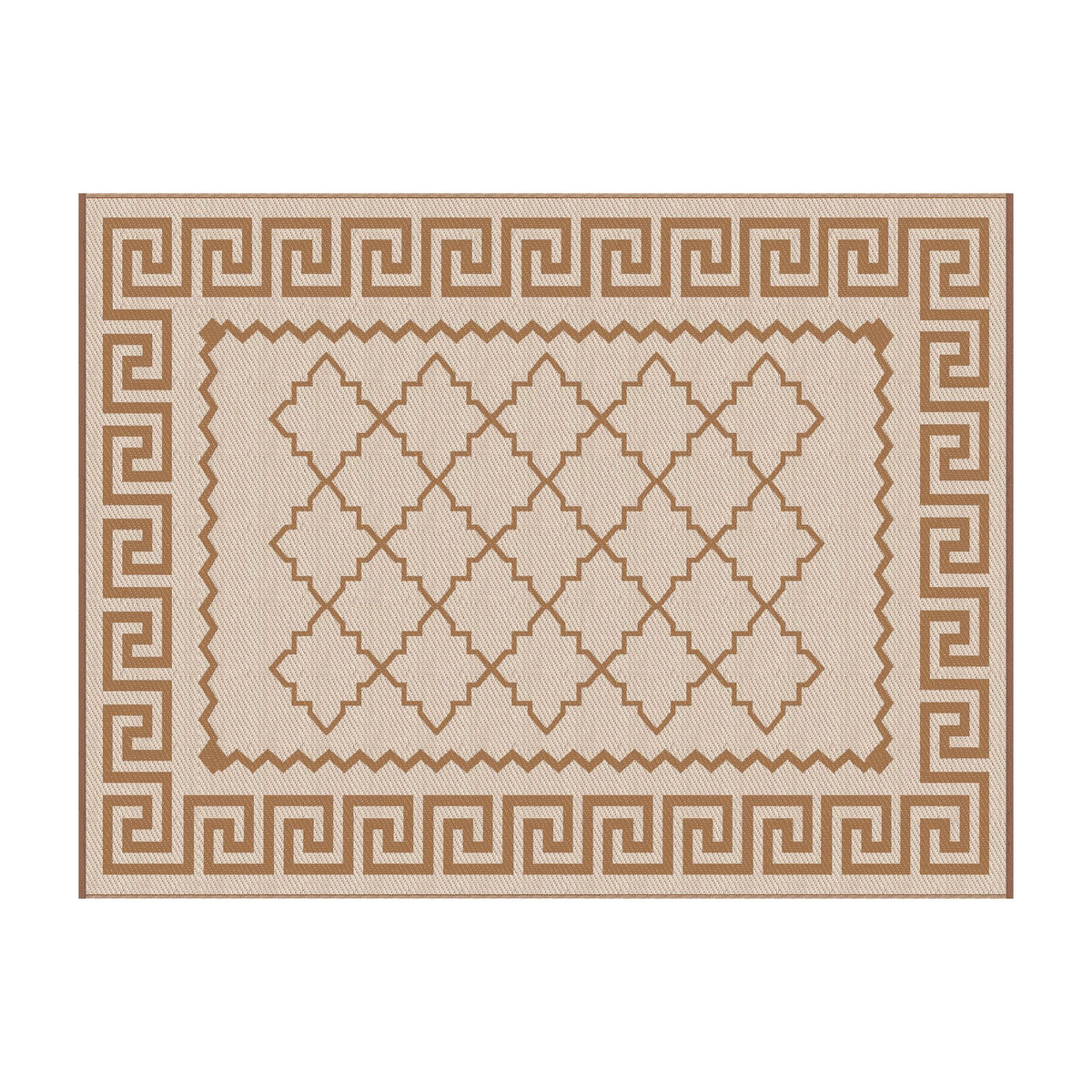 Alona.com.au Home & Garden > Rugs > Outdoor Rugs Gardeon Outdoor Rugs 274x366cm Large Carpet Reversible PP Dual-Sided Area Mat Patio Rug Khaki