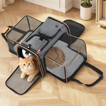 i.Pet Pet Carrier Bag Foldable Expandable Dog Cat Travel Cage Portable Car Kennel