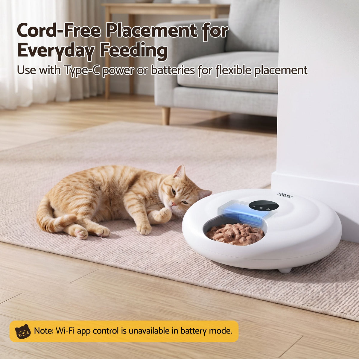 i.Pet Pet Care > Cat Supplies > Cat Bowls, Feeders & Waterers i.Pet Automatic Cat Feeder Wet & Dry Food 6 Compartments Per 150ml WiFi White