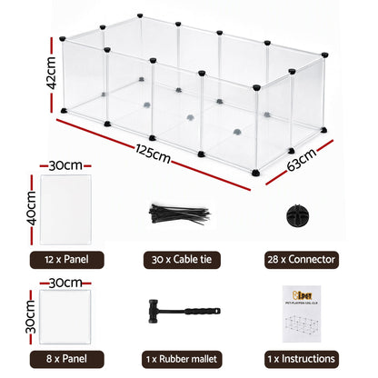 Alona.com.au Pet Care > Dog Supplies > Dog Playpens & Gates i.Pet Pet Dog Playpen 20 Panels with Baseboard DIY Enclosure Small Animal Rabbit Pen 125CM