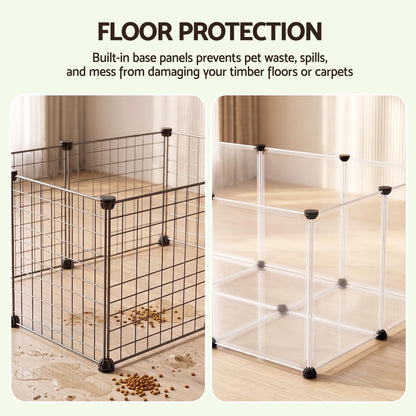 Alona.com.au Pet Care > Dog Supplies > Dog Playpens & Gates i.Pet Pet Dog Playpen 20 Panels with Baseboard DIY Enclosure Small Animal Rabbit Pen 125CM