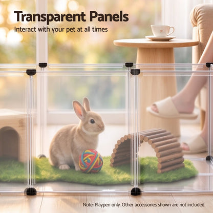 Alona.com.au Pet Care > Dog Supplies > Dog Playpens & Gates i.Pet Pet Dog Playpen 20 Panels with Baseboard DIY Enclosure Small Animal Rabbit Pen 125CM