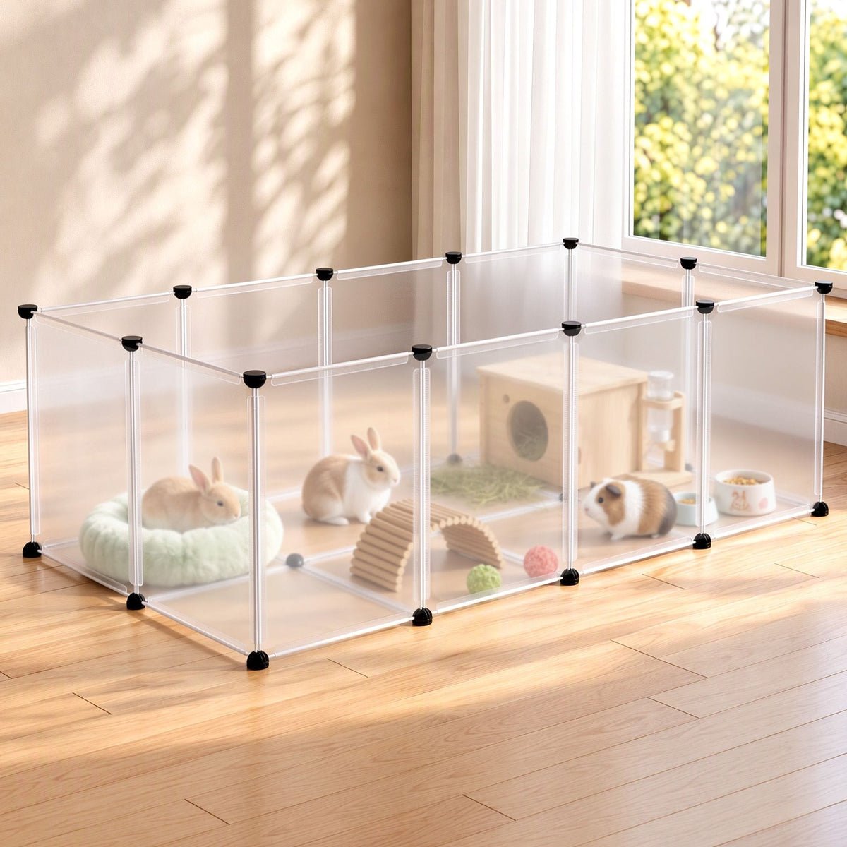 Alona.com.au Pet Care > Dog Supplies > Dog Playpens & Gates i.Pet Pet Dog Playpen 20 Panels with Baseboard DIY Enclosure Small Animal Rabbit Pen