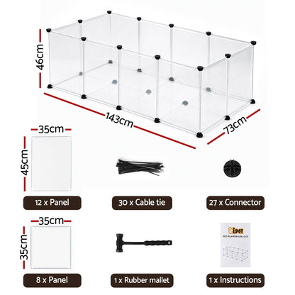 Alona.com.au Pet Care > Dog Supplies > Dog Playpens & Gates i.Pet Pet Dog Playpen 20 Panels with Baseboard DIY Enclosure Small Animal Rabbit Pen