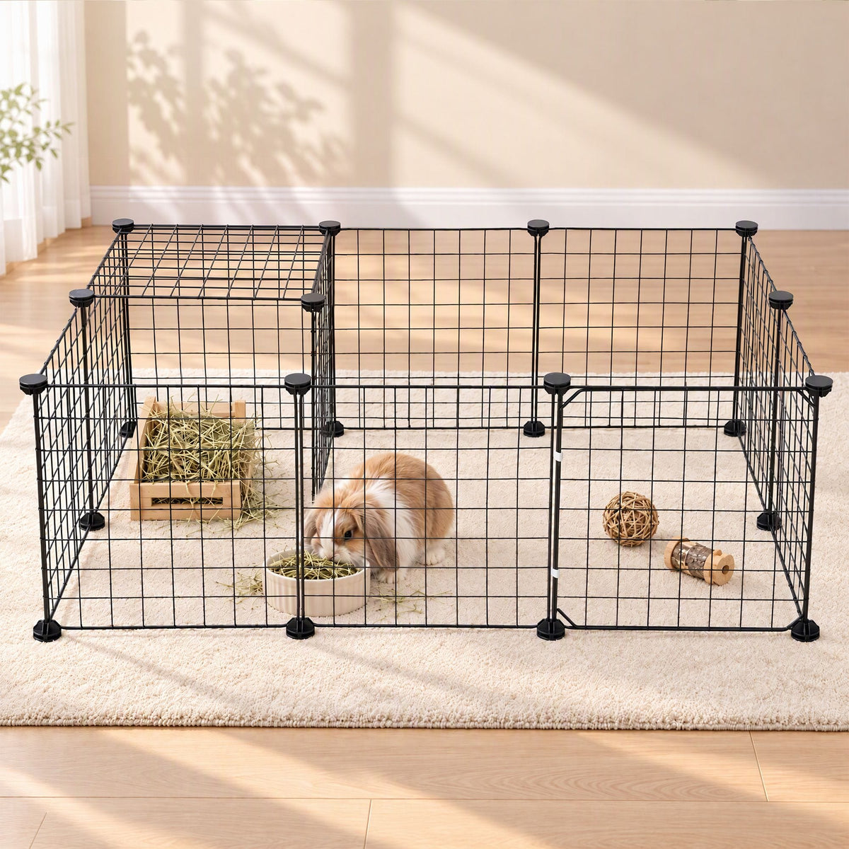 Alona.com.au Pet Care > Dog Supplies > Dog Playpens & Gates i.Pet Dog Playpen 12 Panels Pet Playpen 35x35cm Iron DIY Enclosure for Small Animals