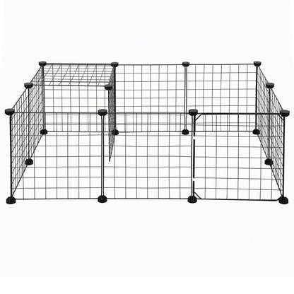 Alona.com.au Pet Care > Dog Supplies > Dog Playpens & Gates i.Pet Dog Playpen 12 Panels Pet Playpen 35x35cm Iron DIY Enclosure for Small Animals