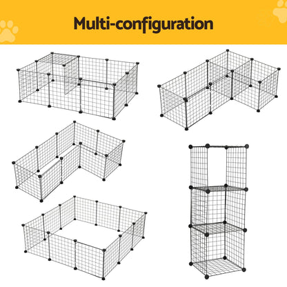 Alona.com.au Pet Care > Dog Supplies > Dog Playpens & Gates i.Pet Dog Playpen 12 Panels Pet Playpen 35x35cm Iron DIY Enclosure for Small Animals