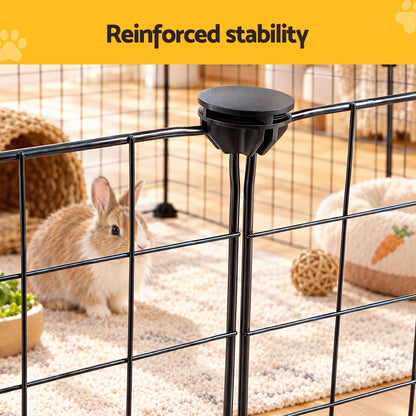 Alona.com.au Pet Care > Dog Supplies > Dog Playpens & Gates i.Pet Dog Playpen 12 Panels Pet Playpen 35x35cm Iron DIY Enclosure for Small Animals