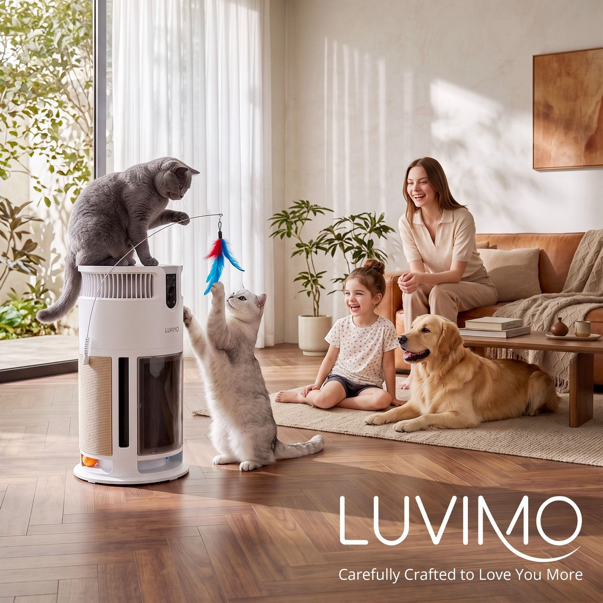 Alona.com.au Appliances > Aroma Diffusers & Humidifiers > Purifiers LUVIMO Pet Air Purifier H13 HEPA Smart Air Cleaner CADR 350 w/ Cat Toys for Home