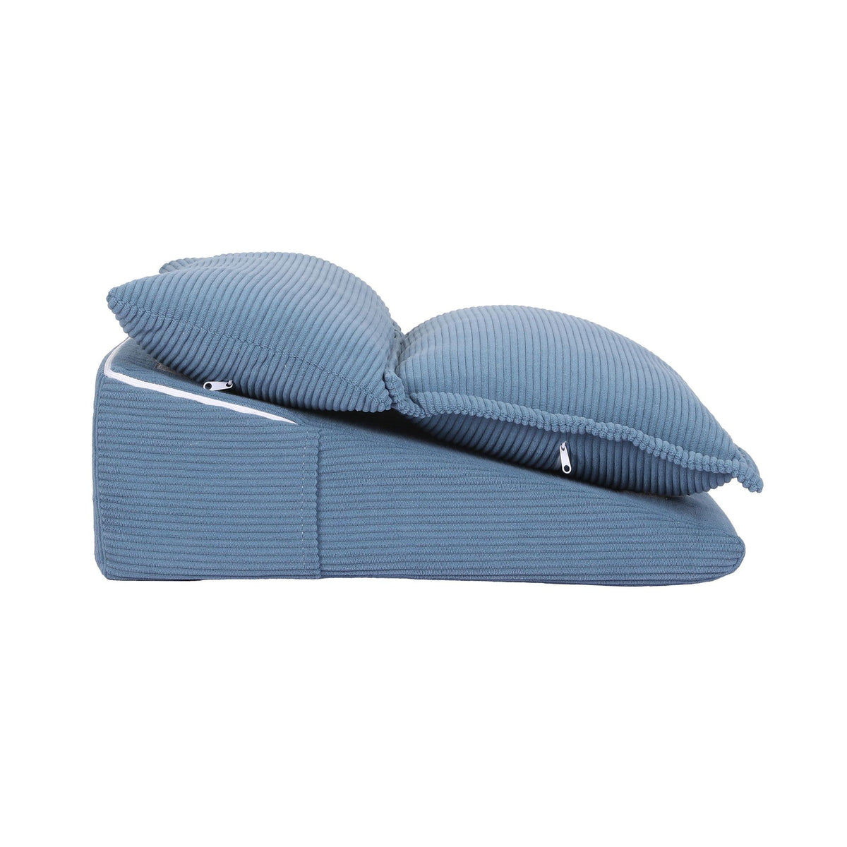 Giselle Reading Pillow For Sitting In Bed, No-Sag 25D Foam Base, Modular Backrest With Dual Pockets For Gaming, 52x51x26cm Corduroy Cover
