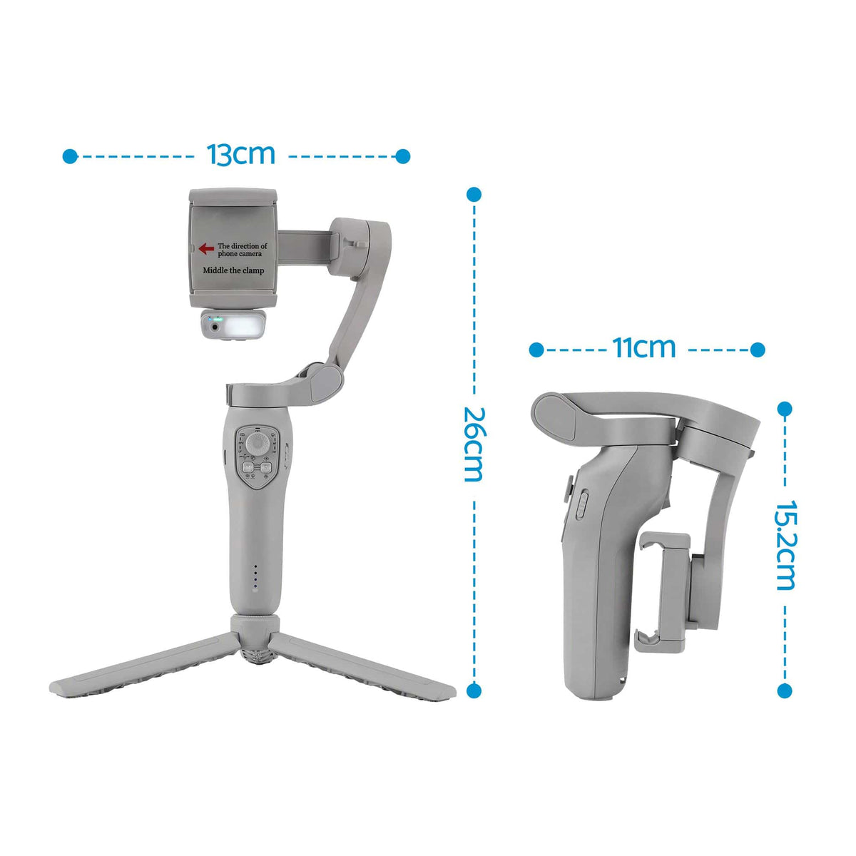 Alona.com.au Health & Beauty > Health & Wellbeing > Supports & Braces Devanti 3-Axis Handheld Gimbal Stabilizer for Smartphone & Tripod AI Tracking Fill Light