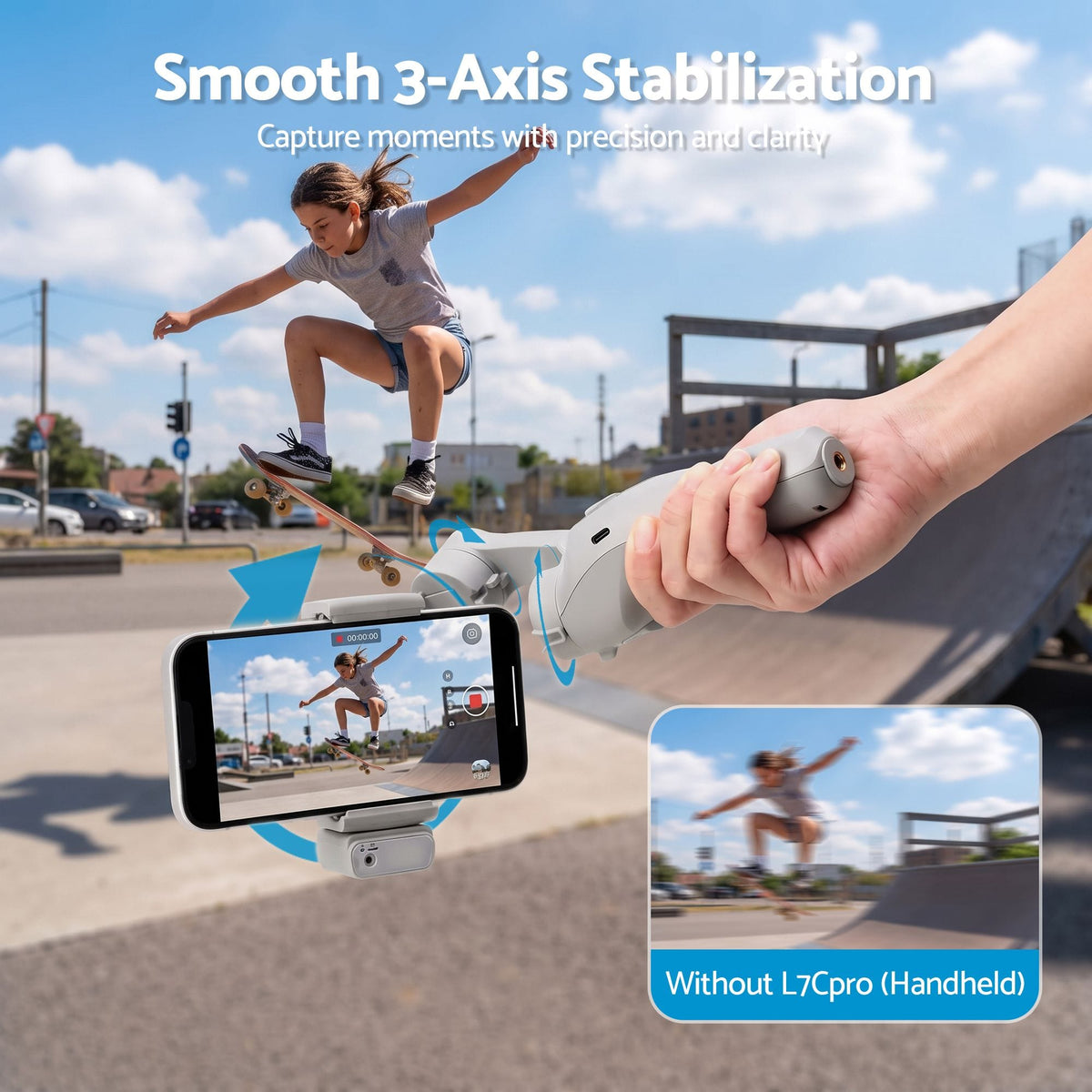 Alona.com.au Health & Beauty > Health & Wellbeing > Supports & Braces Devanti 3-Axis Handheld Gimbal Stabilizer for Smartphone & Tripod AI Tracking Fill Light