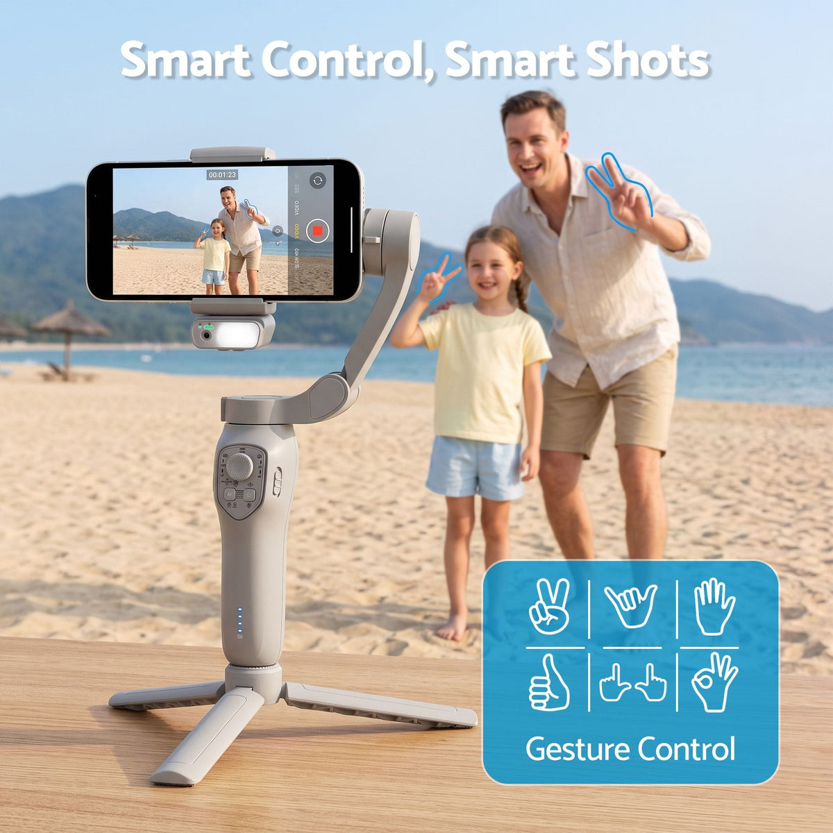 Alona.com.au Health & Beauty > Health & Wellbeing > Supports & Braces Devanti 3-Axis Handheld Gimbal Stabilizer for Smartphone & Tripod AI Tracking Fill Light
