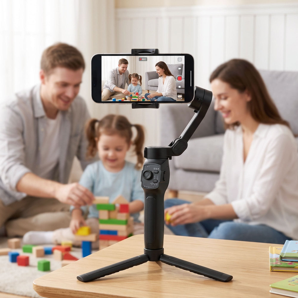 Alona.com.au Health & Beauty > Health & Wellbeing > Supports & Braces Devanti 3-Axis Gimbal Stabilizer with Tripod for Smartphone, Foldable Selfie Stick