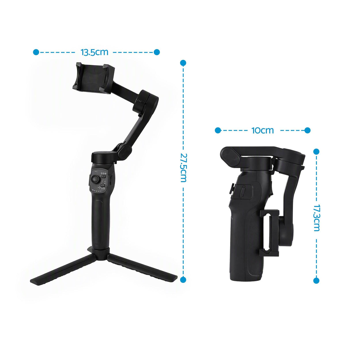 Alona.com.au Health & Beauty > Health & Wellbeing > Supports & Braces Devanti 3-Axis Gimbal Stabilizer with Tripod for Smartphone, Foldable Selfie Stick