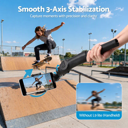 Alona.com.au Health & Beauty > Health & Wellbeing > Supports & Braces Devanti 3-Axis Gimbal Stabilizer with Tripod for Smartphone, Foldable Selfie Stick