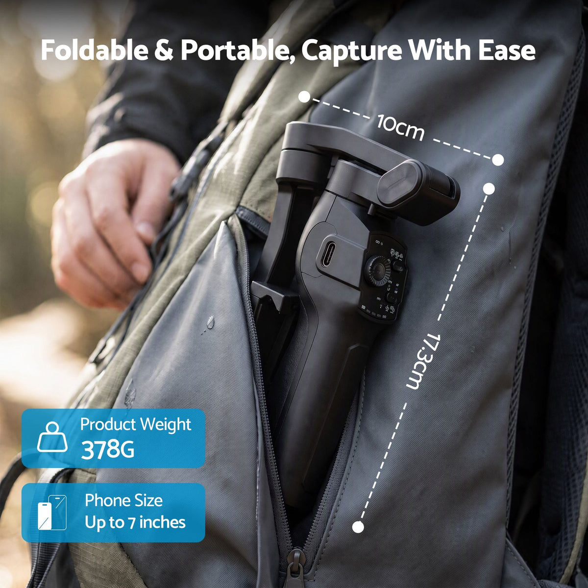 Alona.com.au Health & Beauty > Health & Wellbeing > Supports & Braces Devanti 3-Axis Gimbal Stabilizer with Tripod for Smartphone, Foldable Selfie Stick