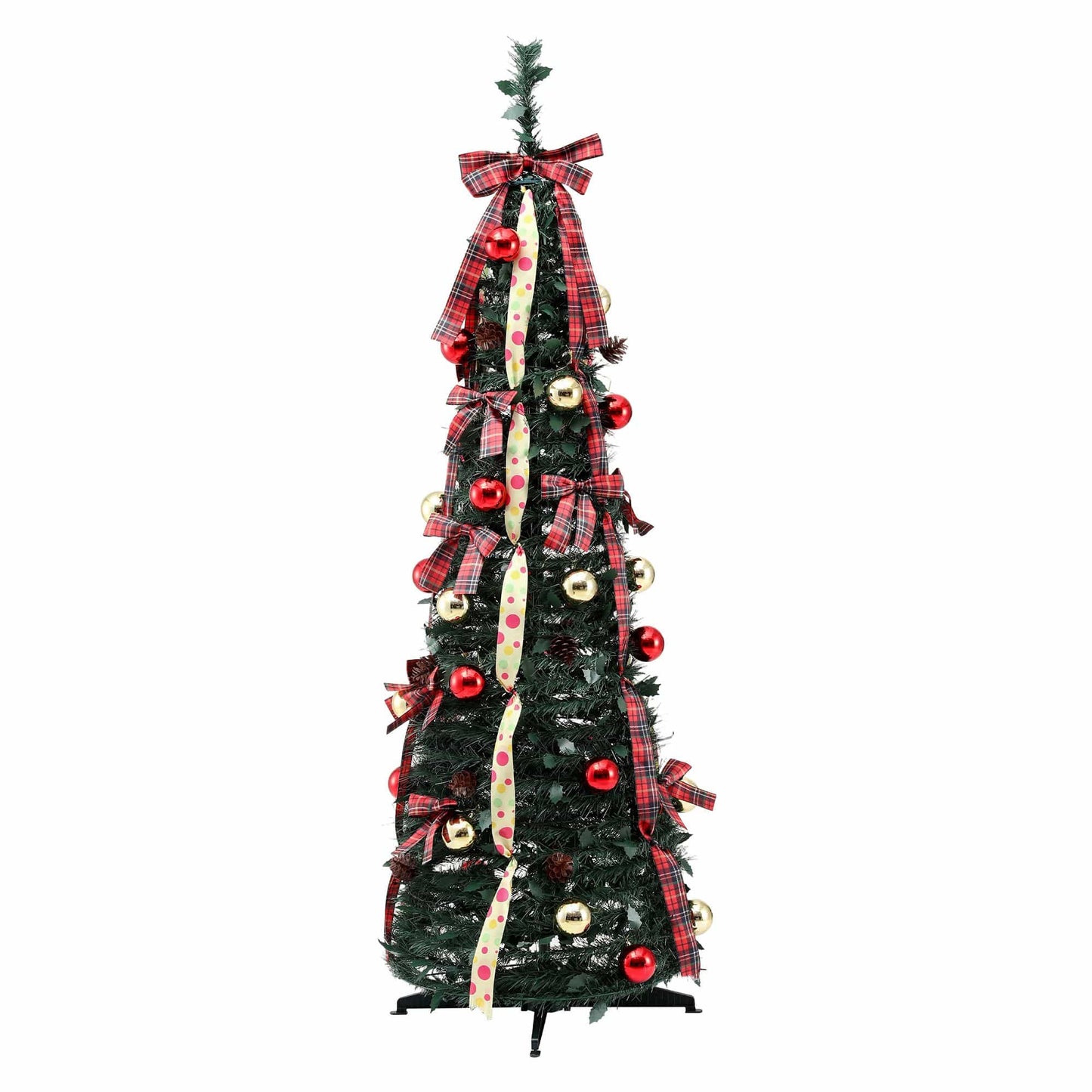 Jingle Jollys Pop Up Christmas Tree Pre Decorated Artificial Christmas Tree 160cm